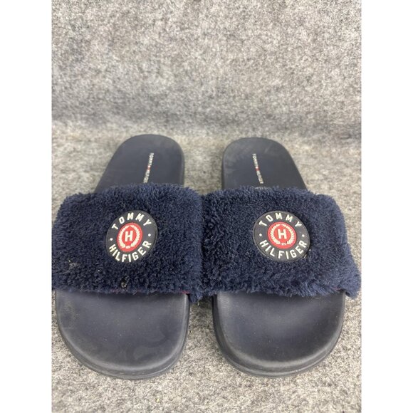 Tommy Hilfiger Shoes Womens Size 9 Slide Sandals Slippers Fuzzy Comfort Casual - Picture 1 of 5
